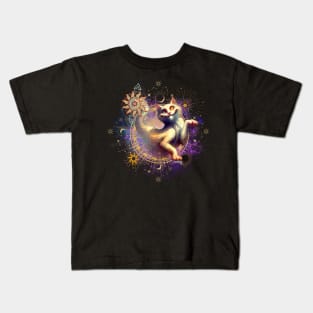 Mistic Cat: Space Walk with Cute Kitty - A Funny Mistic Retro Vintage Style Kids T-Shirt